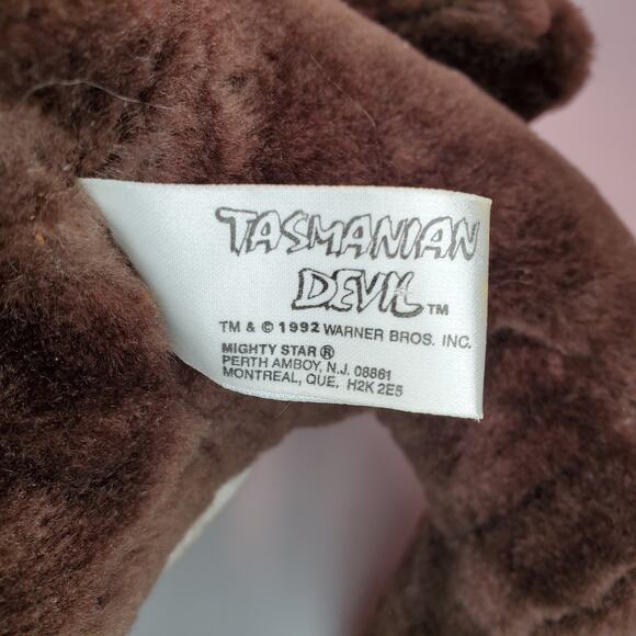 Tasmanian Devil Large 17" Hard Stuffed Animal 1992 Warner Bros - Picture 5 of 6